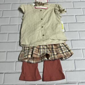 Little Lass 4-Piece Top, Skirt, Pants & Headband Set Baby Girls 18 Months